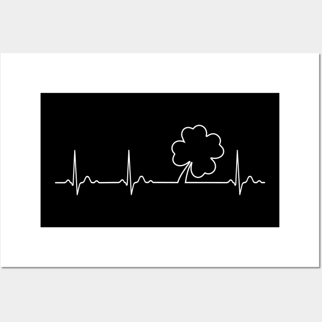 Ireland Shamrock heartbeat Wall Art by JeZeDe